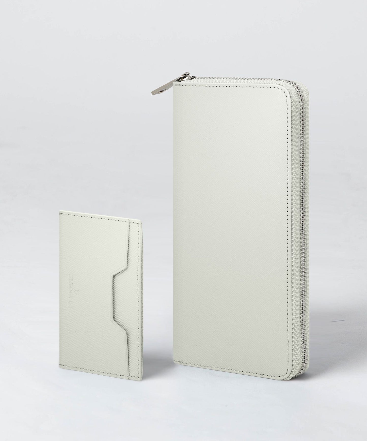 Saffiano long wallet with business card holder
