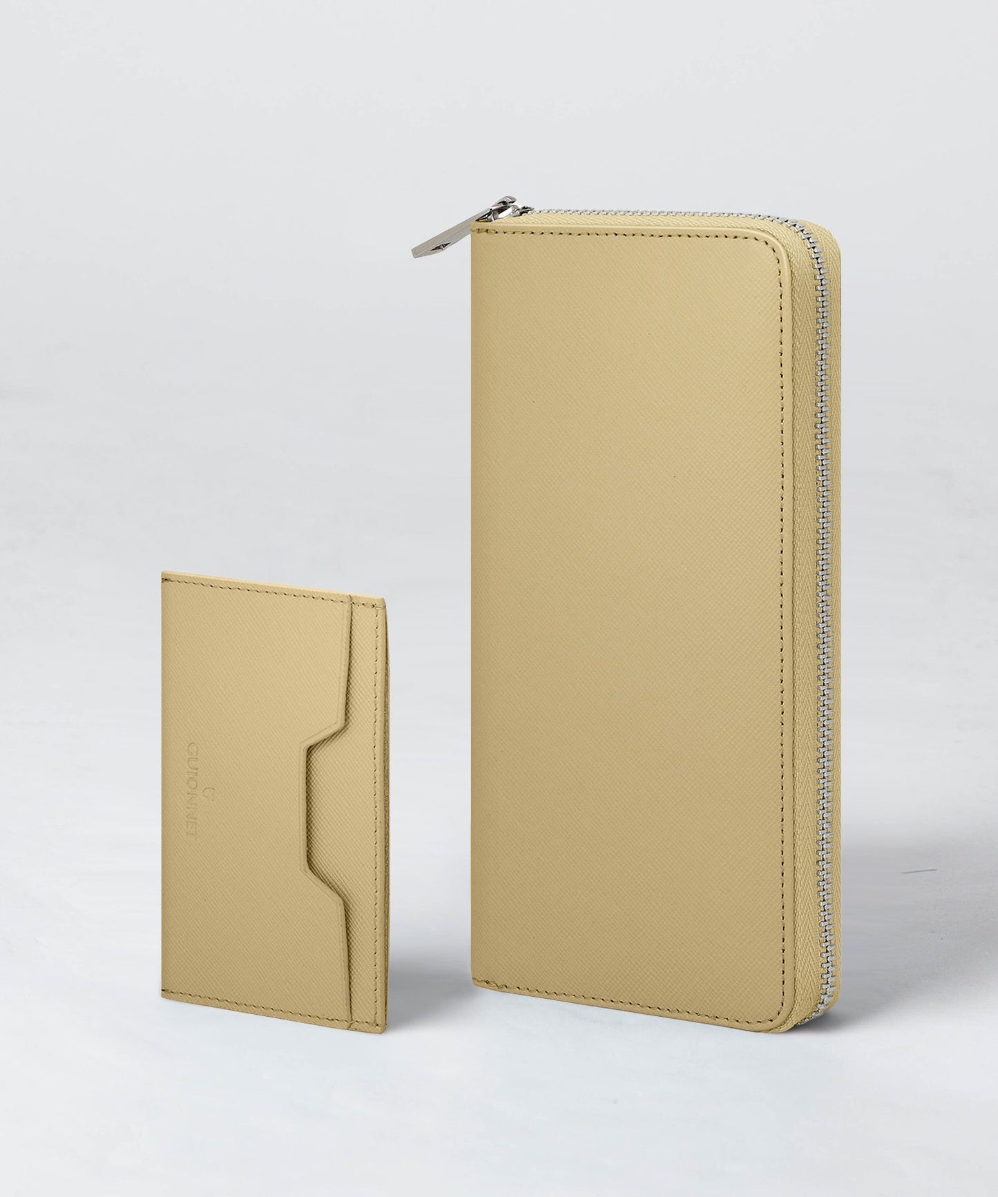 Saffiano long wallet with business card holder