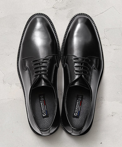 Outer feather plain toe business shoes