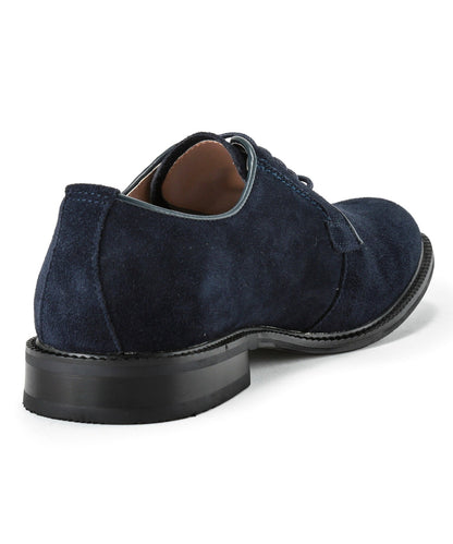 Outer feather plain toe suede shoes