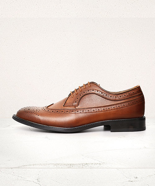 Outer feather full brogue business shoes