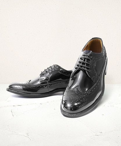Outer feather full brogue enamel shoes BS105