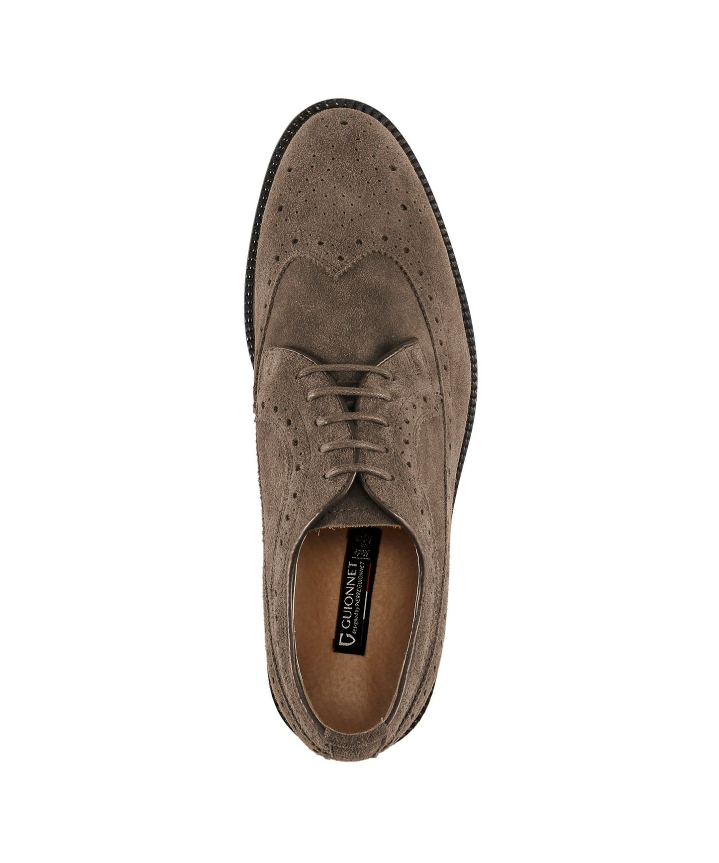 Outer feather full brogue suede shoes
