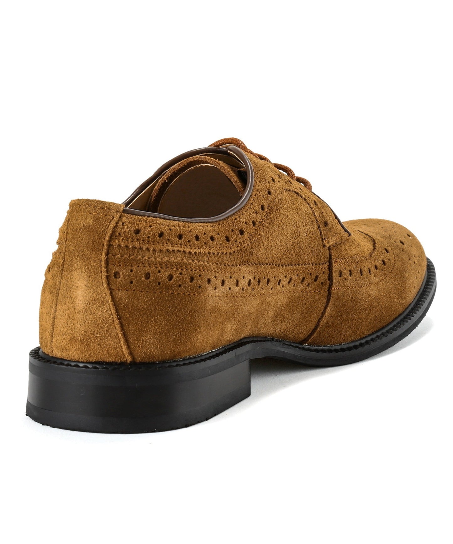 Outer feather full brogue suede shoes