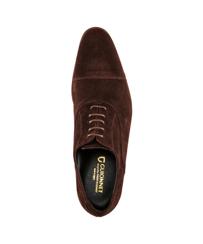 Inner feather straight tip suede shoes