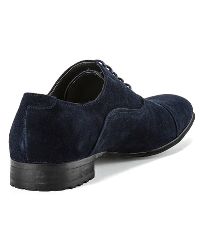 Inner feather straight tip suede shoes