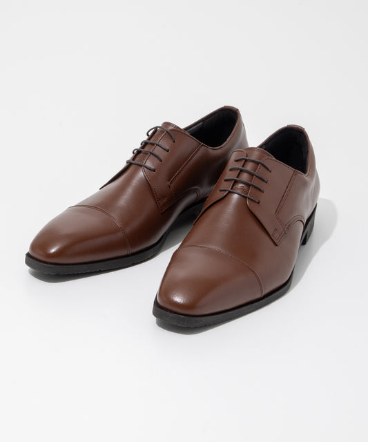 Outer feather straight tip business shoes