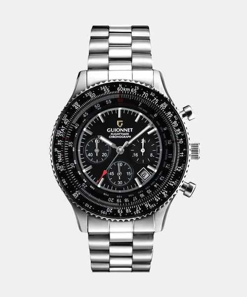 Flight timer pilot chronograph quartz watch – Guionnet